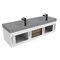 Castello Usa Thames 60-inch White Vanity Set with Gray Top and Black Handles CB-MC-60W-BL-20146-GR - alternate 3